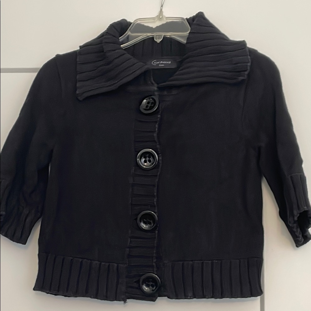 Women’s Black Chunky Knit Cardigan Sweater